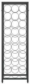 Fekete kovácsoltvas bortartó 27 palackhoz 34 x 18 x 100 cm