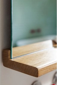 Fali tükör polccal tömörfa kerettel 50x75 cm Lun – noo.ma