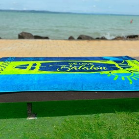 Balaton 2024 kék-zöld strandtörölköző