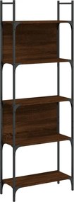 vidaXL 5-szintes barna tölgy szerelt fa könyvespolc 60,5x24x166,5 cm