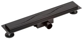 Burela matt fekete zuhanyfolyóka, 60 cm