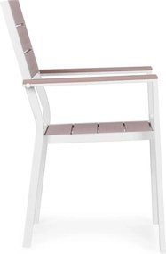 Kerti szék, MultiGarden YC-051KD-4-5, fehér/szürke, 54,5 x 52 x 89 cm, acél keret, HDPE ülő- és háttámla, 150 kg teherbírás, 2 db-os szett