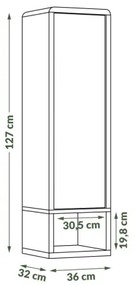 FRED nyitott polcos szekrény, fehér/szürke