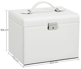 KARINA tükrös ékszerdoboz, 22,5x17,5x16,5cm, fehér SongmicsHome