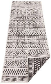 Biri fekete-krémszínű kültéri szőnyeg, 80 x 250 cm - NORTHRUGS