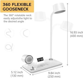 Asztali lámpa 4 az 1-ben MDHL MD-1772 - fehér