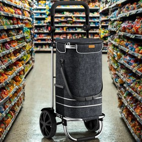 Jurhan EASY bevásárlótáska kerekekkel, 50l, fekete