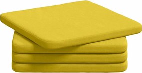 vidaXL Ülőpárnák 4 pcs Világos sárga 40 x 40 x 3 cm szövet