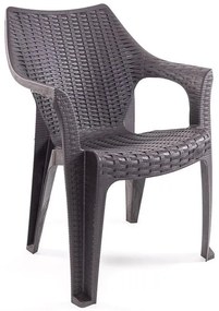 Tavira rattan hatású kerti szék Antracit-Bar N