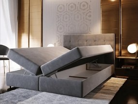 Kárpitozott boxspring ágy GLORIEN 180x200 cm bíbor Matrac: Bonell rugós matrac