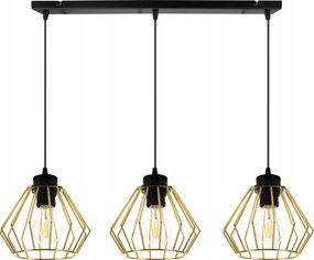 Mennyezeti Lámpa Lógó Csillár Tripla Arany Fekete Loft Díszléc Az Asztal Felett