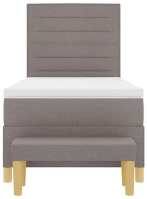 Box Spring Ágy Matraccal és Pad Taupe 80x200 cm Szövet