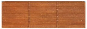rozsda színű corten acél kerti magaságyás 240 x 40 x 77 cm