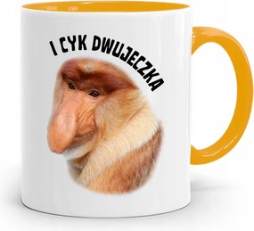 Sárga Bögre Hordozó Janusz És Cicka Kettős Ajándék fényképes nyomattal