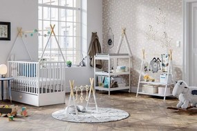 Bükkfa kiságy Teepee 120x60 cm fehér