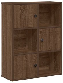 barna tölgy színű szerelt fa könyvszekrény 60x24x76,5 cm