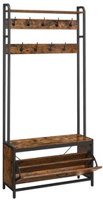 Előszobafal TAYLOR cipősszekrénnyel 180x85 cm, rusztikus barna