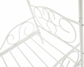 Fém ágyégbolttal, fehér, 90x200, ADELISA