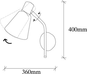 Sivani MR-663 vintage réz fém falilámpa