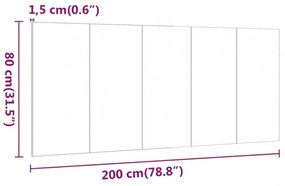 fekete szerelt fa ágyfejtámla 200x1,5x80 cm
