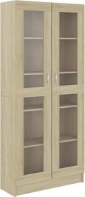vidaXL sonoma tölgy színű szerelt fa vitrinszekrény 82,5x30,5x185 cm