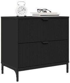 Éjjeli asztal fiókkal Fekete 63.5 x 36 x 61 cm Faanyag