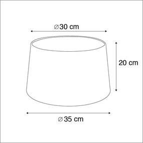 Pamut lámpabúra fekete 35/30/20 arany belsővel