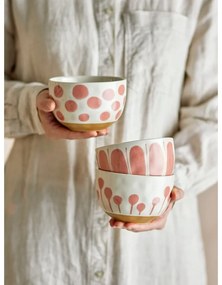 Lazacszínű-krémszínű kőedény tálka szett 3 db-os 500 ml Linora – Bloomingville