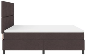 Rugós ágy matraccal és LED - sötétbarna - 180 x 200 cm szövet.