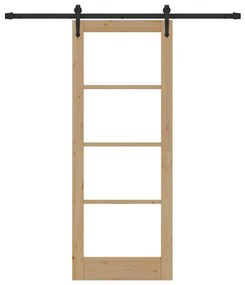 Egyszerű Csúszó Ajtó Barna 78 x 202 cm Fa és fém