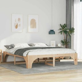 Földi ágykeret tárolóval Barna 180 x 200 cm Tömör fenyőfa