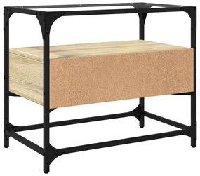 sonoma tölgy szerelt fa TV-szekrény üveglappal 60 x 35 x 51 cm