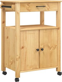 vidaXL MONZA tömör fenyőfa konyhai kocsi 60 x 40 x 88,5 cm