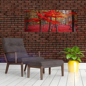 Kép - vörös erdő (120x50 cm)