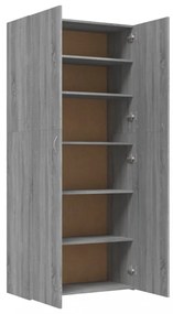 szürke sonoma színű szerelt fa cipősszekrény 80x35,5x180 cm
