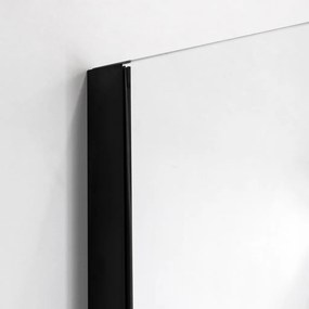 Stuxi Roma Black 90 cm széles kétszárnyú nyíló zuhanyajtó, 6 mm vízlepergető üveggel, matt fekete profillal, 195 cm magas