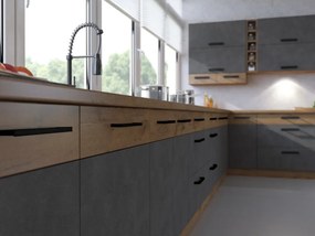 Mosogató szekrény, szürke matt/tölgy lancelot, VEGA 80 ZL 2F BB