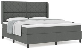 Boxspring Ágy Mattal Sötét Szürke 180x200 cm Szövet