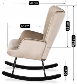 Bézs Hintafotel Bársony Kárpittal. ELIS