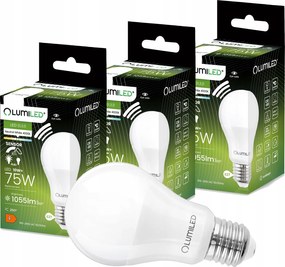 3x Led izzó E27 A60 10W 75W 1055lm Semleges 260° mozgásérzékelővel