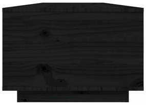fekete tömör fenyőfa dohányzóasztal 80 x 50 x 35,5 cm