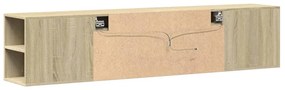 sonoma tölgy színű fali TV-szekrény LED-del 180 x 31 x 39,5 cm