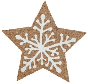 Altom Kork podtálka pod hrnek Winter star 10 x 10x 0,3 cm, 6 darabos szett