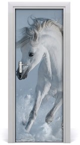 Ajtóposzter öntapadós fehér Ló 95x205 cm