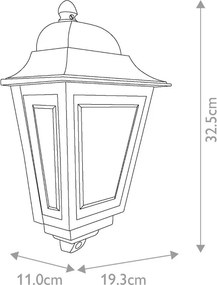 ELSTEAD DECO-LANE7-CREAM DECO LANE Klasszikus Kültéri Fali Lámpa Bézs, Átlátszó E27 IP44
