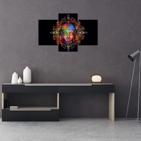 Kép - Buddha mellszobra neon színekben (90x60 cm)