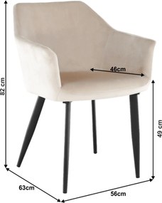 Szék, szövet bézs/fekete lábak, ODOVEL