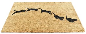 Kókuszrost lábtörlő 40x60 cm Jumping Cats – Artsy Doormats