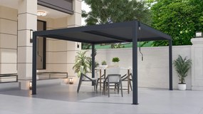 Bioklimatikus pergola G21 Austin 4x4 m, antracit színű alumínium