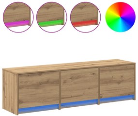 TV szekrény LED-del Kézműves tölgy 140x34x40 cm Szerelt fa